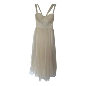 Hello Molly Ivory Tulle Midi Dress CM2003D NWT
